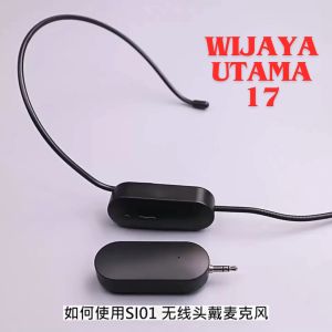 COD TaffSTUDIO Mic MIK Microphone Wireless Suarah Jernih Jarak Jauh Terbaik / Mic bando imam masjid terbaru  2.4G Headset 2 PCS Receiver - SI02