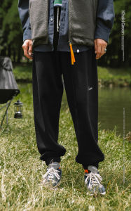 INFLATION brand 2024 spring new men sports style 350g plus velvet letters high frequency printing bundle feet loose and comfortable sweatpants