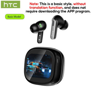 HTC | HTC Wireless Bluetooth Earphones NE46 Heart Rate Monitor AI Translator Earbuds LED Touchscreen Blood Oxygen Sensor HIFI Sound
