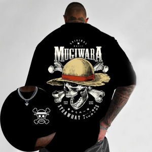 One Piece Mens T-shirt Monkey D. Luffy Summer and Autumn Anime Boy Childrens Short-sleeved Retro Loose Parent-child Outfit