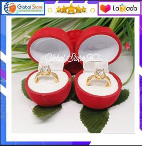 Cincin Permata Dewasa Titanium Gold Perhiasan Fashion Mewah