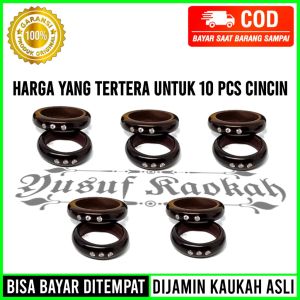10 Pcs Cincin Kokka Kaokah Kaukah Bulat Mata 3 Coklat