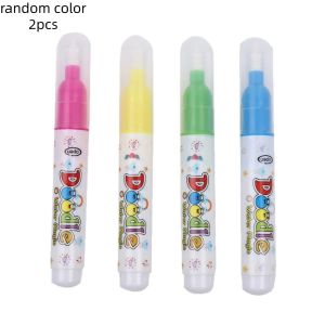 Reusable Magic Water Pen Toy Water Drawing Book No-Mess Drawing Coloring Refillable Water Pen Magic Water Paintbrush Toy 1/2/3/4
