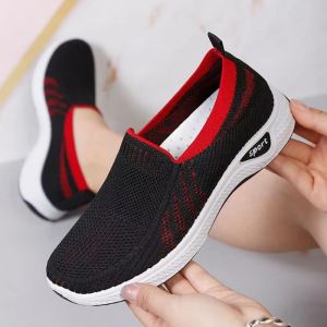 New Korean Fashion Slip On Black Rubber Shoes For Women Low Cut Sneakers Breathable Comfort Casual Walking Shoes For Ladies On Sale