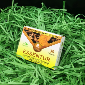 EssenTur All-Natural Tumeric + Black Pepper 500mg Capsules - Brain & Bone Support 30-Day Supply 30 Capsules