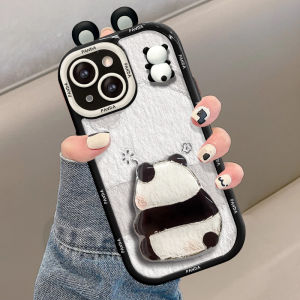 Applicable to Apple 15 Phone Case New Women Iphone14promax Drop-Resistant 13/12mini Stylish 11 Cute Panda Bracket XS/XR Cream Shell 7Plus/8 Niche Style SE2 Protective Case 6S
