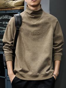 Áo Nỉ Dày Cổ Cao Lót Lông Cừu Thời Trang Thu Đông Mới Cho Nam Áo Khoác Ngoài Thường Ngày in Họa Tiết Phong Cách Mỹ