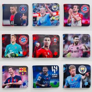 Bi-Fold Wallet Full Color Printing World Football players Team  Coin Purse Wallet Colorfast Boyfriend Gift Messi Ronaldo De Bruyne Neuer Mbappe Neymar