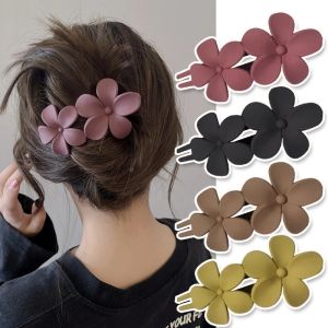 Đồng màu Hai kẹp tóc hoa thời trang barrette Acrylic kẹp tóc Duckbill kiểu tóc đuôi ngựa Claw phụ nữ Phụ kiện tóc
