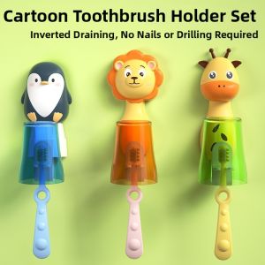 Cartoon Suction Wall-Mounted Toothbrush Holder