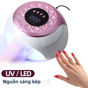Đèn Sấy Móng Tay UV LED S9 268W Chuyên Nghiệp Máy Sấy Móng Nghệ Thuật Với 57 Bóng Đèn LED Làm Khô Gel Nhanh Màu Hồng Nhạt Chất Liệu ABS