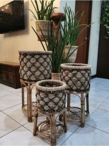 Rattan planter set of 3 coded 888