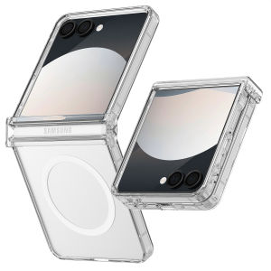 Ốp Lưng Trong Suốt Samsung Galaxy Z Flip 7/6/5 Có Bảo Vệ Bản Lề Chống Sốc Mỏng Tương Thích Sạc Không Dây Chất Liệu PC+TPU