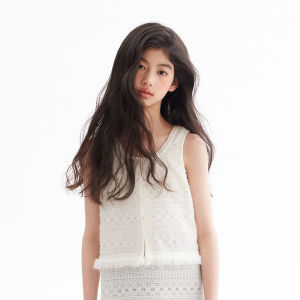LOVESASAKIDS | Cool Knitted Lace Crochet Sleeveless Jacket