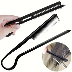 Professional V-Shaped Comb Messy Hair Finishing Splint Comb for Hair Straightening & Cutting Portable Salon Hairstyling Tools