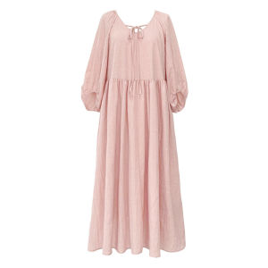Karrar betsey | Đầm Lụa Cotton Màu Hồng Phong Cách Thoải Mái