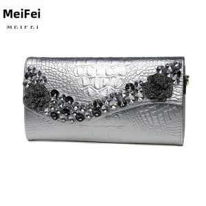 MEIFEI | Clutch Tối Da Thật Mới Lấp Lánh