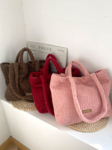 Plush Soft Tote Bag Single Shoulder Underarm Bag Large Capacity Commuter Handbag Womens Fashion Autumn Winter New Arrival