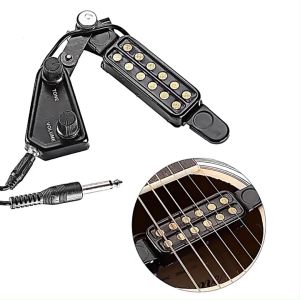 Guitar Pickup 12-hole Acoustic Guitar Sound Hole Pickup Magnetic Transducer Audio Cable Accessories