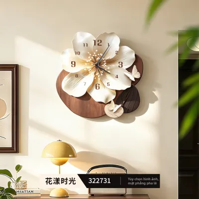Đồng Hồ Tường Im Lặng Phong Cách Cổ Điển Hoa Văn