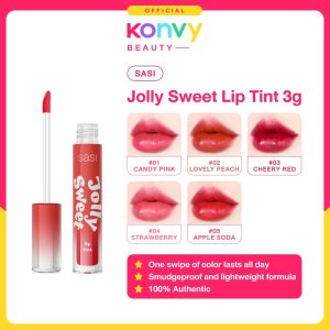 [Official] SASI Jolly Sweet Lip Tint 3g (Long-Lasting Vibrant Liquid Lipstick with a Glossy Finish) Lips Tint Sweets Lip Jsa Beauty Lipstick Sallys Lashes Tint Tint Labial - Lazada