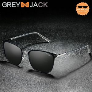 Grey Jack Kacamata Hitam Sunglasses Polarized Anti UV Anti Silau Fashion TR+Metal Model Kotak Fashion Pria dan Wanita SA 0864