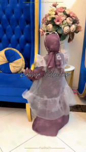 INSTANT COD Gamis Anak Inara Bahan Roberto Cavali Premium + Brokat Impor / Kaftan Anak Baju Muslim Anak