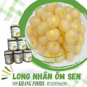Long nhãn ôm sen đặc sản Hưng Yên hộp 350gr quà tết cải thiện mất ngủ giảm stress