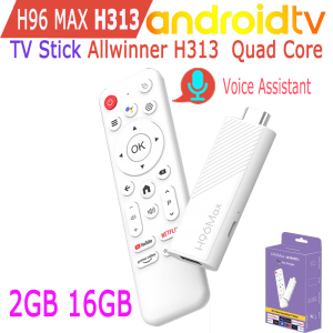 H96 Max H313 Android TV Stick Allwinner Quad Core 4K Wifi6 BT Voice Assistant Remote Game Media Player Smart TV Box