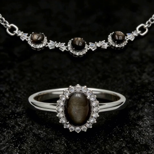 Elegant Black Crystal Ring & Bracelet Set – Perfect for Everyday Wear