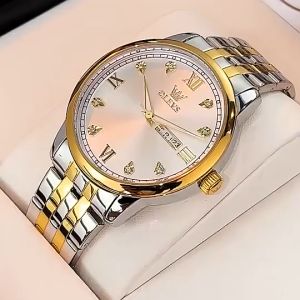 OLEVS 5525 Luxury Brand Men Watches Quartz Clock Man Steel Strip Wrist Watch Stainless Steel Band Timepiece