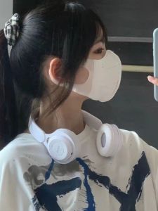 Y2K Spicy Girl Bluetooth Headset Overhead Style Vintage Women Small Neck Hanging Photography Decorative Headset Can Plug Card