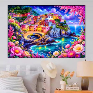 Jigsaw Puzzle 500/1000/1200/2000PCS Harbor Chinese Style Seaside Artwork Stress Relief Puzzle Wall Art Decor Gift