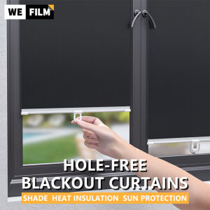 Roller Blinds Suction Cup Sunshade Non Perforated Full Blackout Curtain Car Bedroom Kitchen Office Window Sun-shading Curtains
