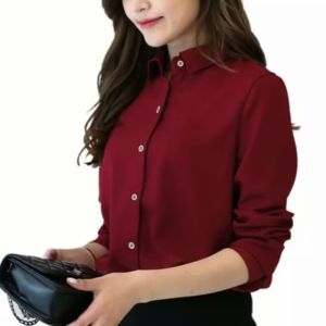 KEMEJA POLOS WANITA LENGAN PANJANG.