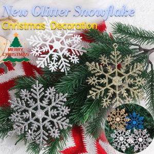 10/12CM 12 Pcs/Bag New Glitter Snowflake Christmas Decoration Christmas Ornaments Xmas Tree Hanging Decoration Home Decor