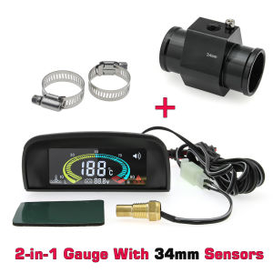 RYSJM | Automobile Temperature Voltage 2-in-1 Dual Digital Temp Sensor Table M10 Water Temperature 26mm 34mm 40mm Radiator Hose Adapter