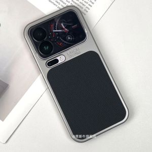 Ultra-Thin Plated Skin Phone Case for Xiaomi 17 pro Max Simple Anti-Fall Full Cover Protection Shell Mens Style Lattice Pattern