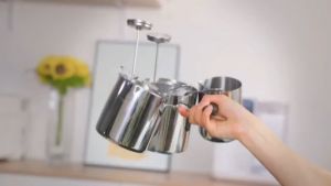 【SG Seller 】stainless steel fryer home Container with Strainer with lidInduction cookware deep frying pot Oil Drainer