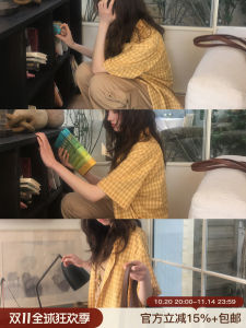 Áo Sơ Mi Nữ Cổ Polo Tay Ngắn Kẻ Caro Cổ Điển Phong Cách Hàn Quốc Mùa Hè 2025 Giản Dị Đa Năng Cho Công Sở