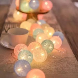 3M 20 LED Cotton Garland Balls Lights String Christmas Easter Outdoor Hanging Party Baby Kids Room Bed Fairy Lights Decorations