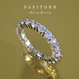 ♥️Sasitorn Jewelry แหวนเพชรแถว เพชรล้อมวง เพชรเกรดดีที่สุดงานเทียบเพชรแท้ สวยหรู น่ารักใส่ติดนิ้ว ให้ของขวัญ แหวนเงินเพชร เงินแท้ชุบทองคำขาว รุ่น ST118