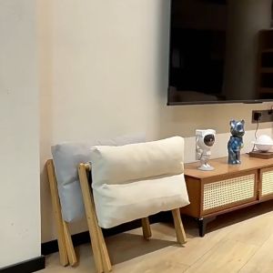 เก้าอี้รองขามินิมอล 🎈แถมหมอน🎈 เก้าอี้ไม้วางเท้า เก้าอี้พักเท้า ที่วางขา หมอน วัสดุไม้ไผ่ พับเก็บได้ ไม่เปลืองพื้นที่