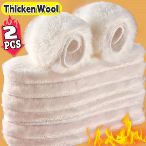 4/2Pcs Soft Thicked Winter Outdoor Protection Plush Insoles - Snow Boots Sport Shoe Universal Pure Wool Thicken Heating Shoes Pad