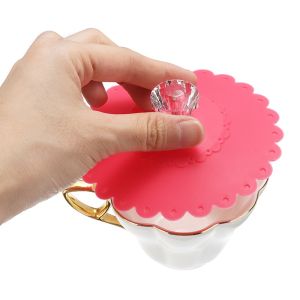 6 PCS chống rò rỉ bằng Silicone nắp cốc S ren kim cương bằng silicon nắp Cốc cách nhiệt cup Bìa