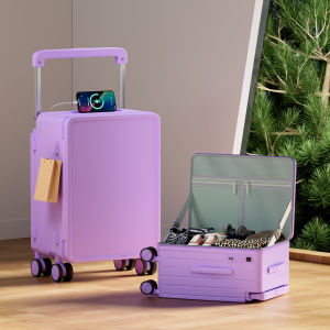 Quiet Rolling Large Capacity Fashionable Multi-Functional Check-In Luggage Wide Pull Rod Password Box Lightweight Universal Wheels