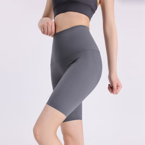 High-Waist Five-Quarter Sharkskin Yoga Shorts Womens Fitness Running Pants Breathable Moisture-Wicking Cycling Shorts