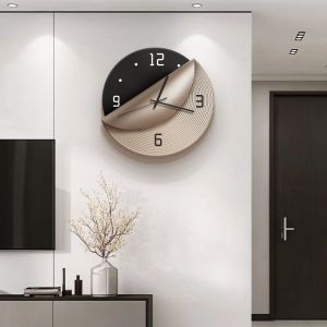 💥Dream Best🔥 Simple Modern Clock Wall Clock Living Room Light Luxury High-end Creative Clock Wall Internet Celebrity Restaurant Mute Wall Clock 30*30cm