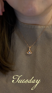 MILLENNE Made For The Night Trinity Cubic Zirconia Rose Gold Necklace with 925 Sterling Silver