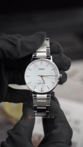 Jam Tangan Pria Casio MTP-VT01DM-7A White Dial Silver Stainless Steel